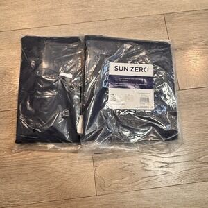 Lot of 2 Sun Zero Cyrus Blackout Curtain Panels 40 x 84 Navy Blue Back Tab